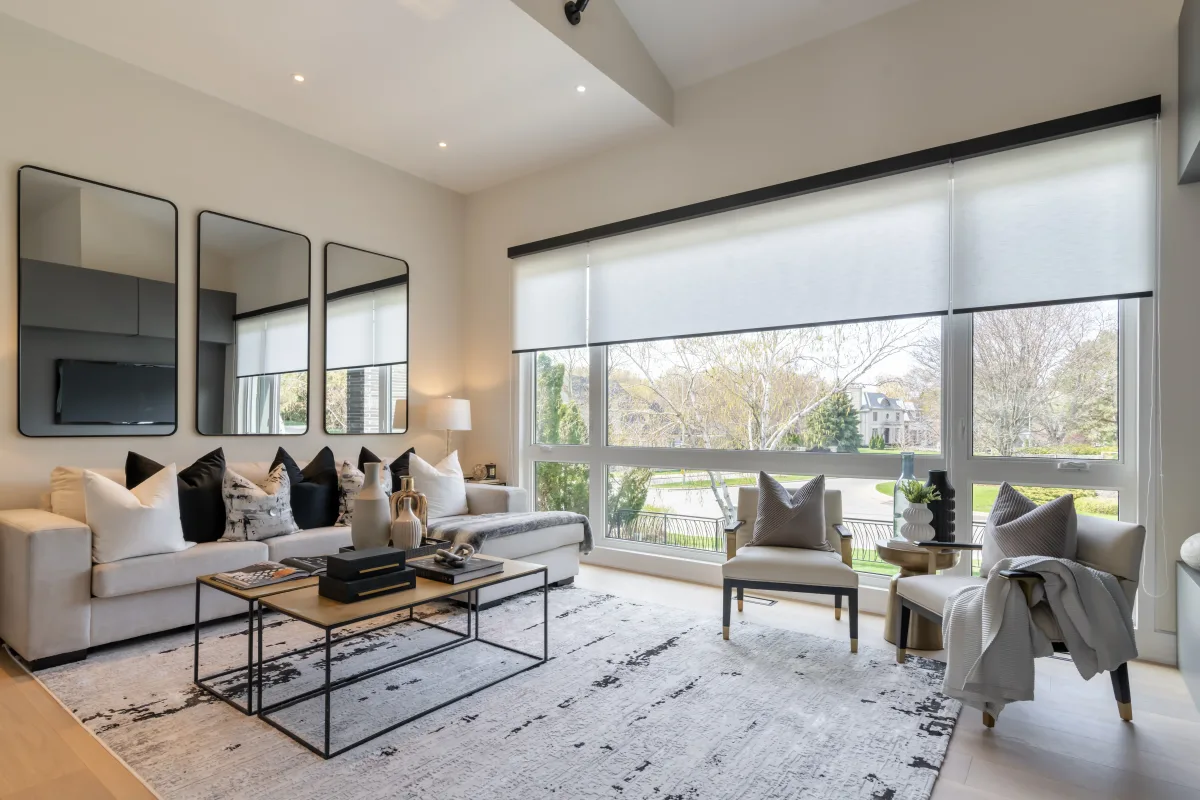 Luxury home staging, living room, North Toronto