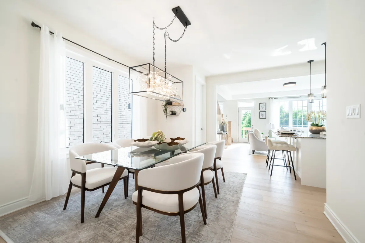Dining room, Pickering vacant home staged by Kelly Allan Design